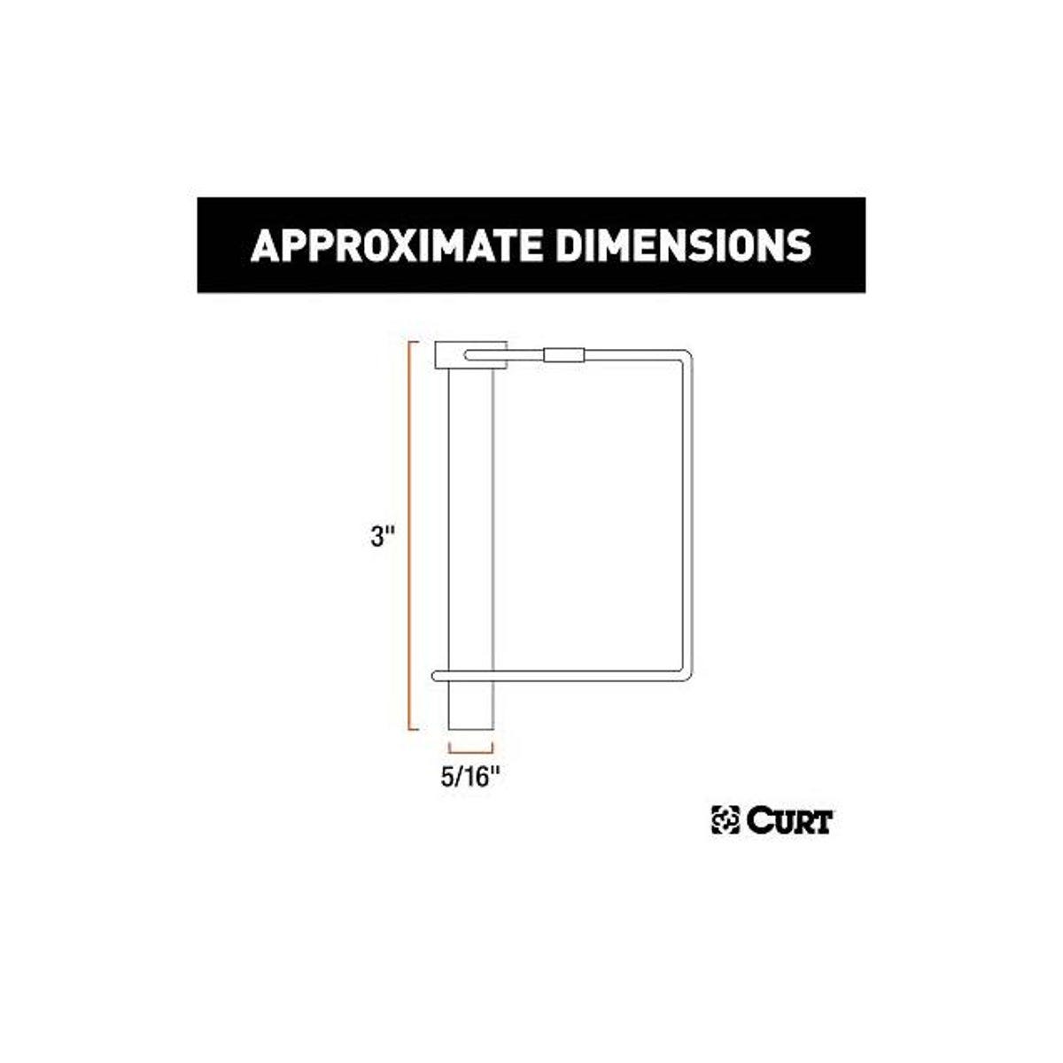 CURT 5/16 In. D. x 3 In. L. Safety Trailer Coupler Pin - photo 3 CURT 5/16 In. D. x 3 In. L. Safety Trailer Coupler Pin - photo 3