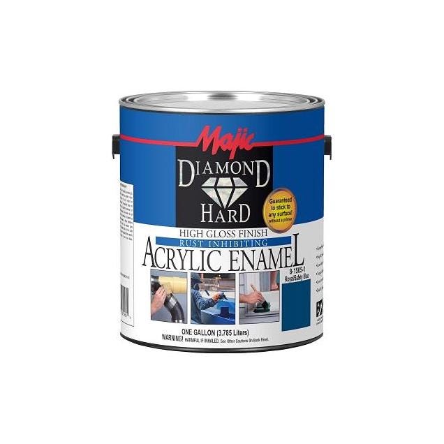 Majic Diamondhard Anti-Rust Acrylic Enamel Paint, High Gloss Royal Safety Blue, 1 Gal. Majic Diamondhard Anti-Rust Acrylic Enamel Paint, High Gloss Royal Safety Blue, 1 Gal.