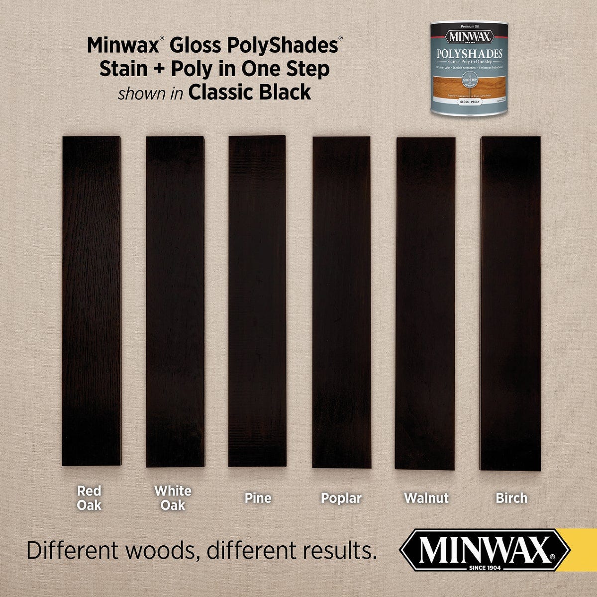 Minwax 1 Qt. Gloss Stain & Finish Polyurethane In 1-Step, Black - photo 3