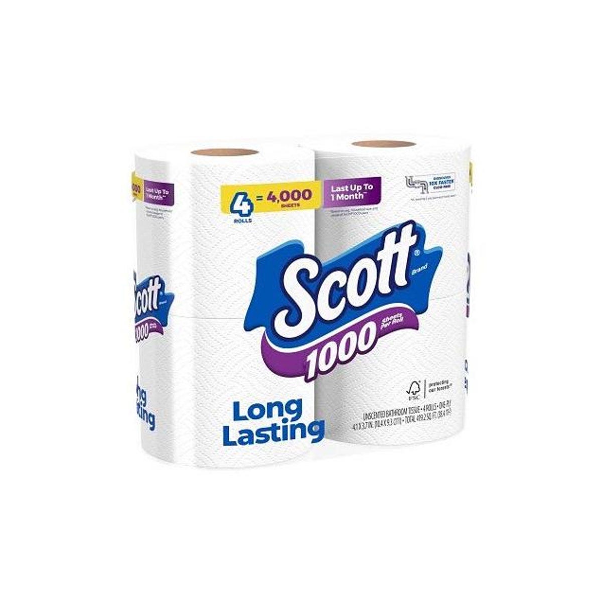 Scott 1-Ply White Bath Tissue (4-Pack) - photo 3