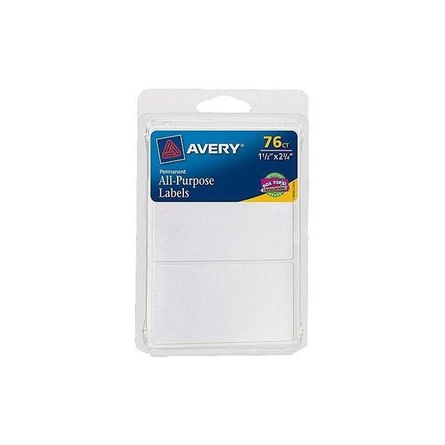 Avery 1.5 In. x 2.75 In. White Rectangle Label (76-Ct.)