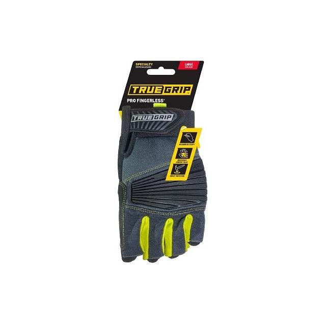 True Grip Large Fingerless Pro Work Gloves