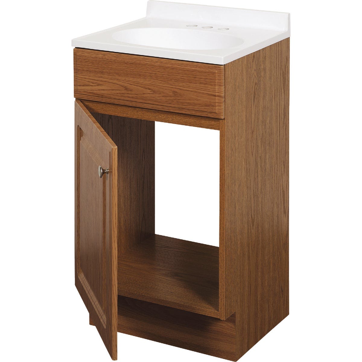 Zenith Zenna Home Oak 18 In. W x 35 In. H x 16 In. D Vanity with White Cultured Marble Top - photo 2