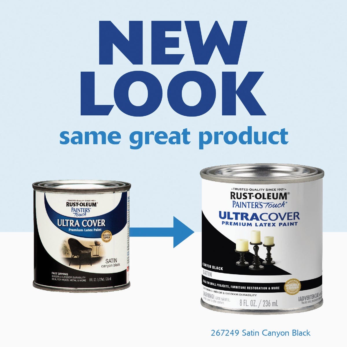 Rust-Oleum Painter's Touch 2X Ultra Cover Premium Latex Paint, Satin Canyon Black, 1/2 Pt. - photo 3