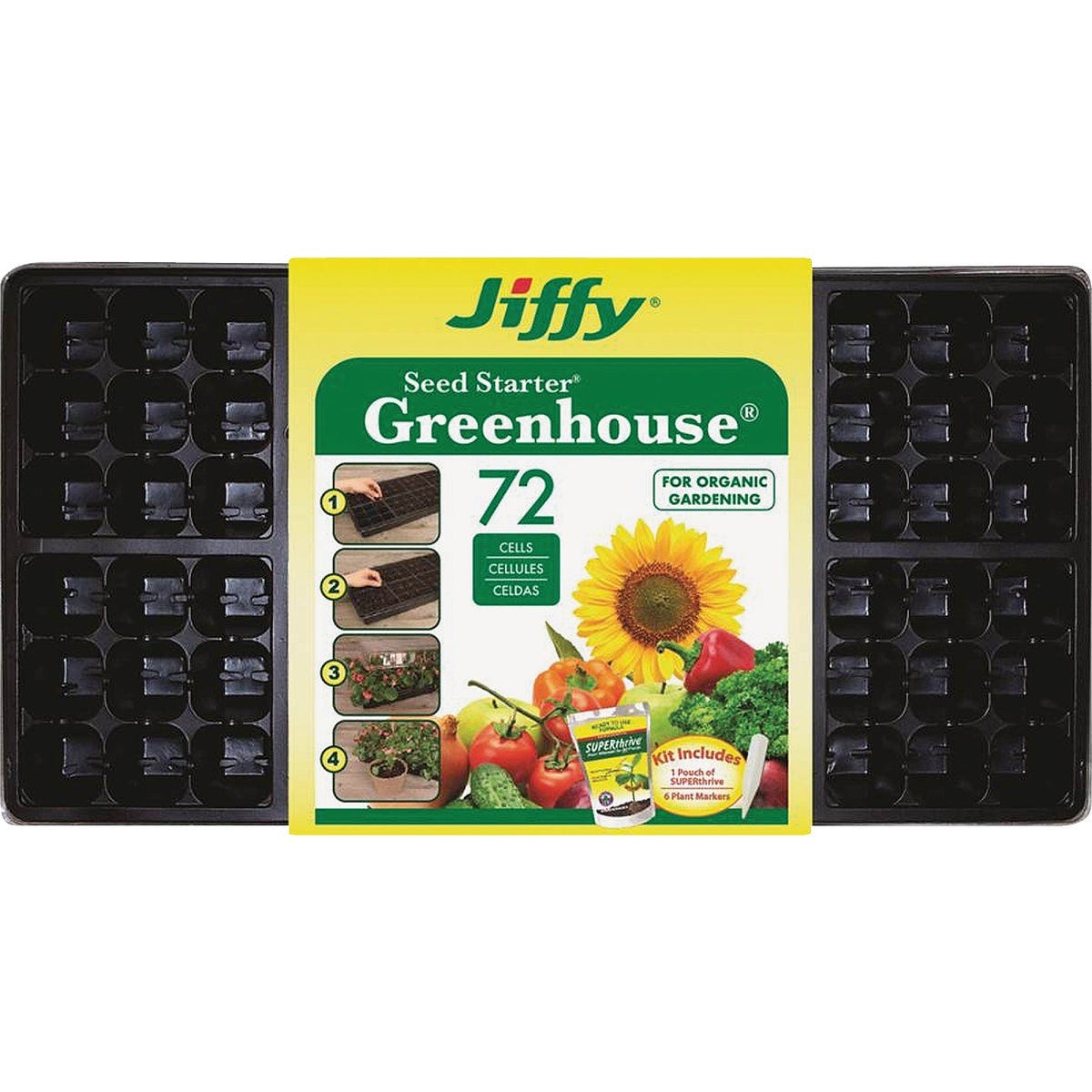 Jiffy 72-Cell Seed Starter Kit with Superthrive Jiffy 72-Cell Seed Starter Kit with Superthrive