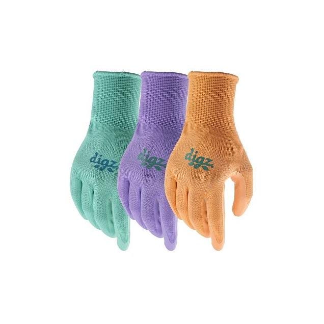 Digz Women's L Assorted Colors Nitrile Coated Knit Gloves (3-Pack) Digz Women's L Assorted Colors Nitrile Coated Knit Gloves (3-Pack)
