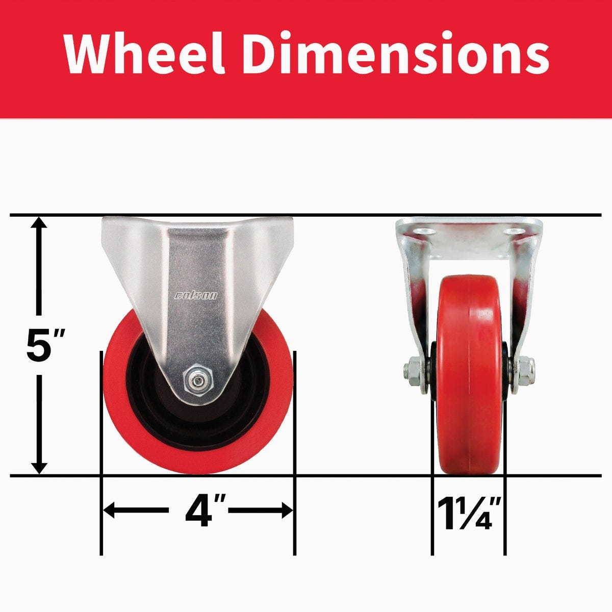 Colson 4 In. Red Polyurethane Rigid Plate Caster | True Value Hardware