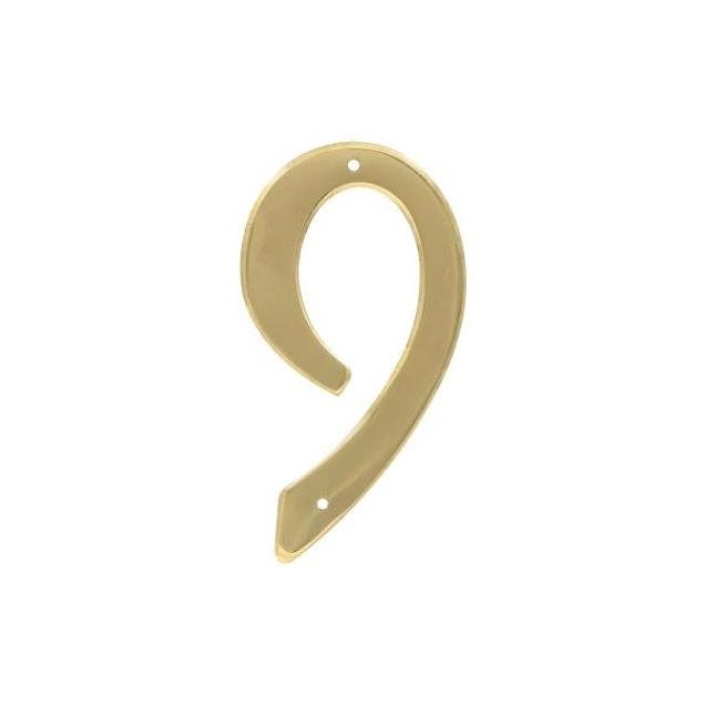 Hillman 4 In. Brass Number 9