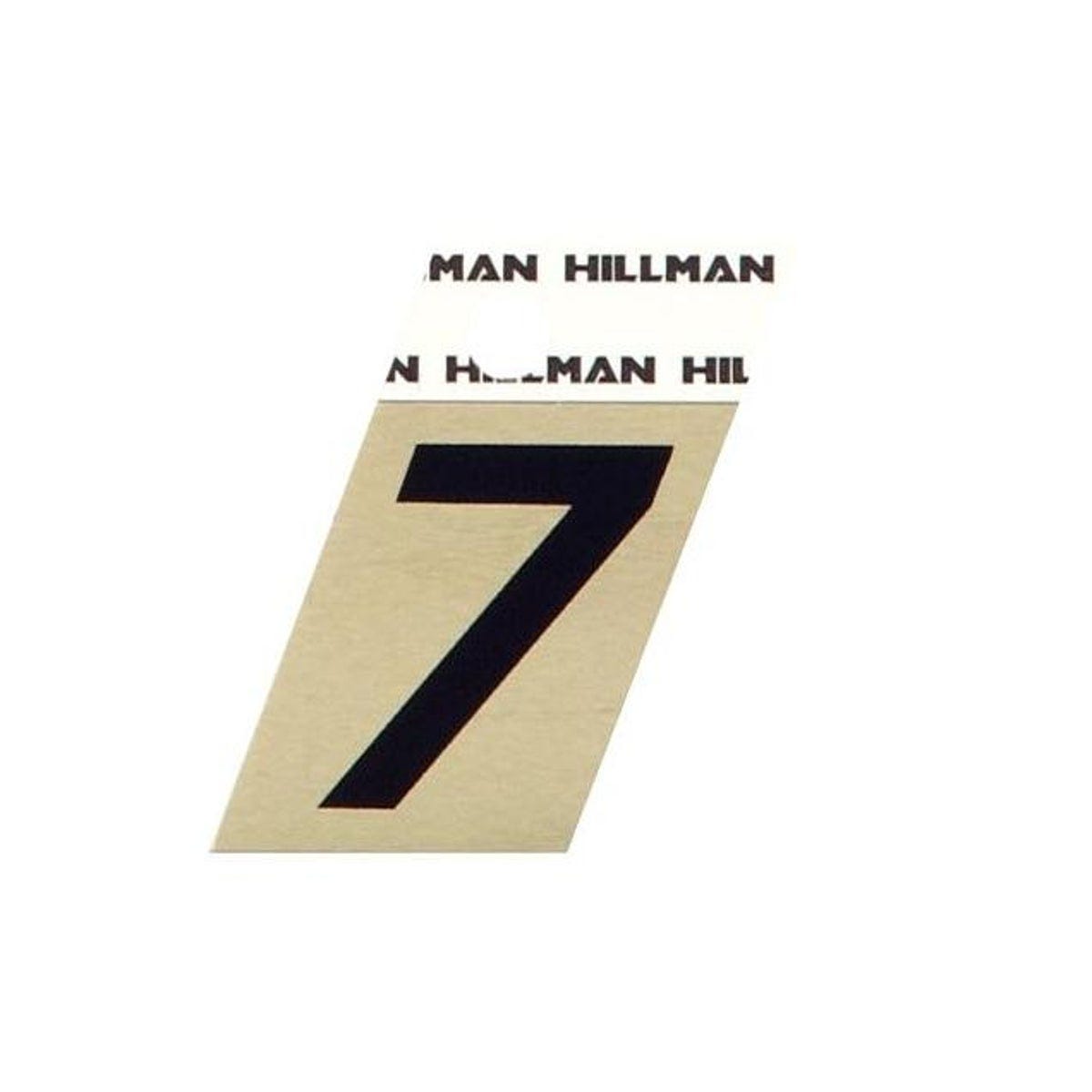 Hillman 1-1/2 In. Aluminum Black & Gold Adhesive Angle-Cut Number, 7 Hillman 1-1/2 In. Aluminum Black & Gold Adhesive Angle-Cut Number, 7