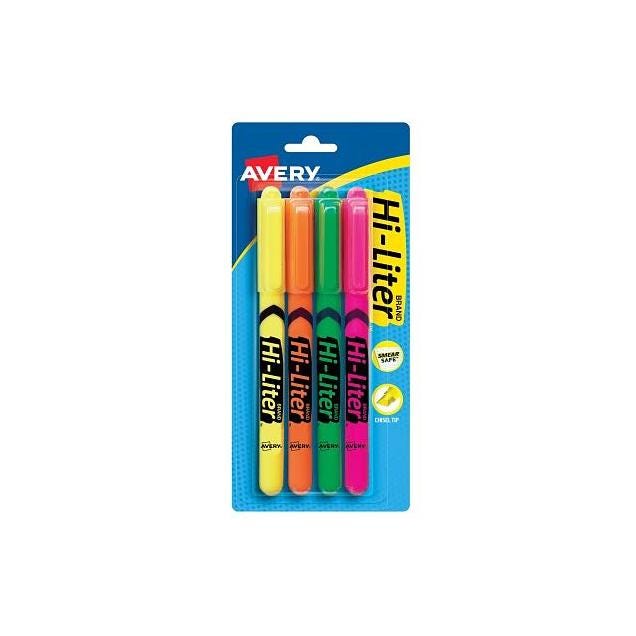 Hi-Liter 4-Color Pen Style Fluorescent Highlighters (4-Pack)