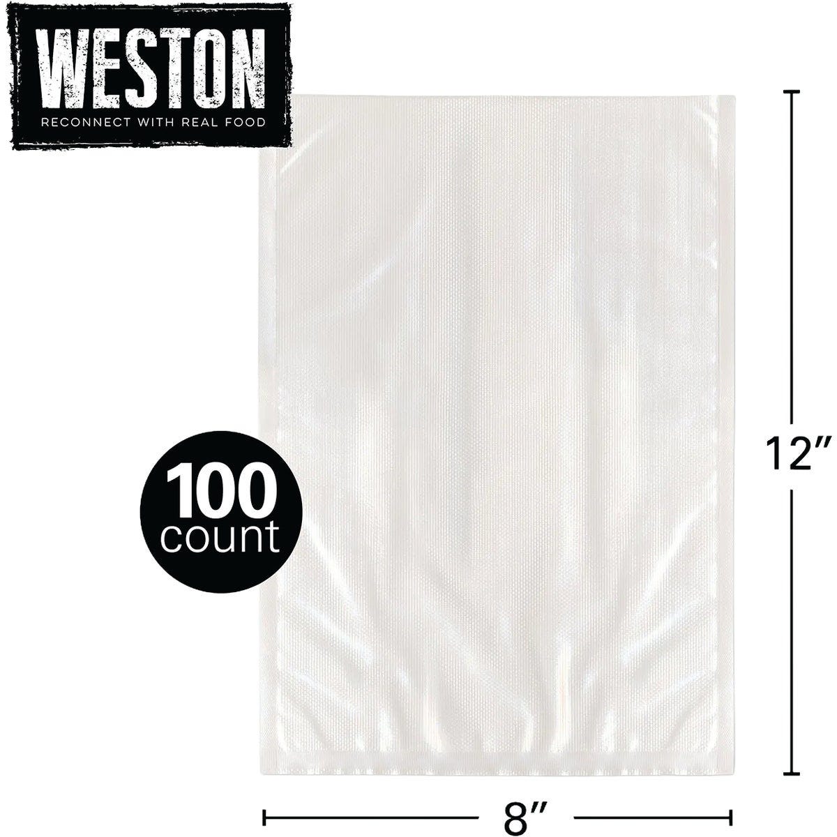 Weston 8 In. x 12 In. Pre-Cut Vacuum Sealer Bags (100-Count) Weston 8 In. x 12 In. Pre-Cut Vacuum Sealer Bags (100-Count)