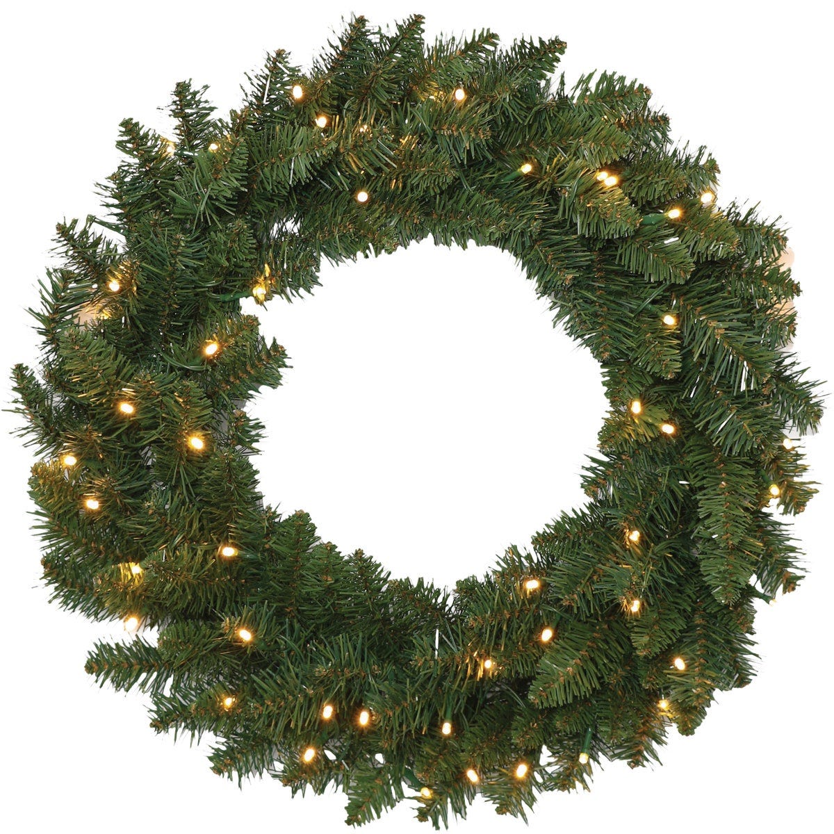 Holiday Wonderland 24 In. 20-Bulb Clear Incandescent PVC Wreath