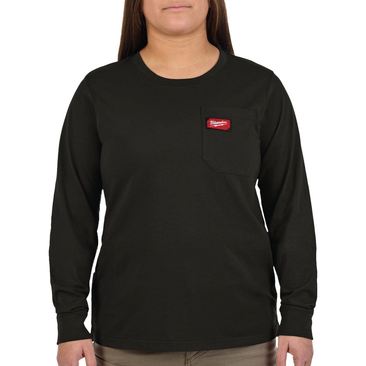 Milwaukee GRIDIRON Women's Small Black Long Sleeve Pocket T-Shirt