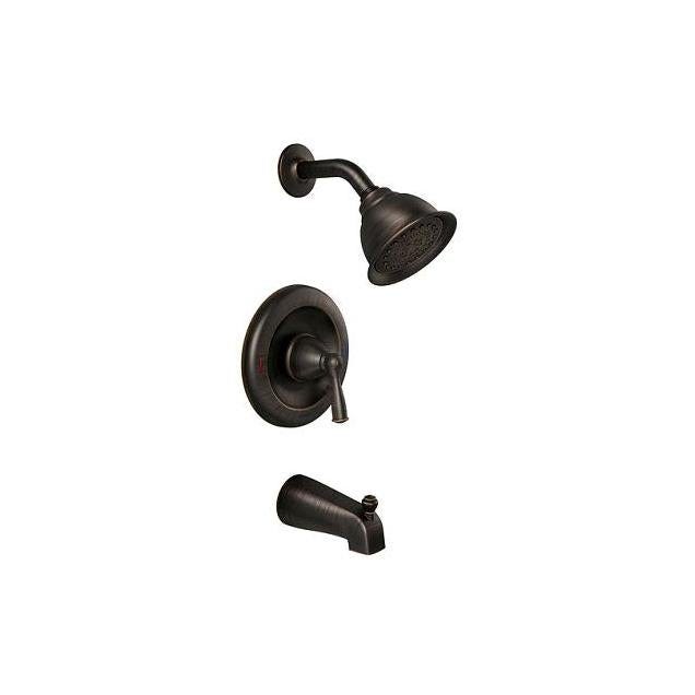 Moen Mediterranean Bronze Banbury Posi-Temp Single Handle Tub/Shower Faucet + Spray Head Moen Mediterranean Bronze Banbury Posi-Temp Single Handle Tub/Shower Faucet + Spray Head