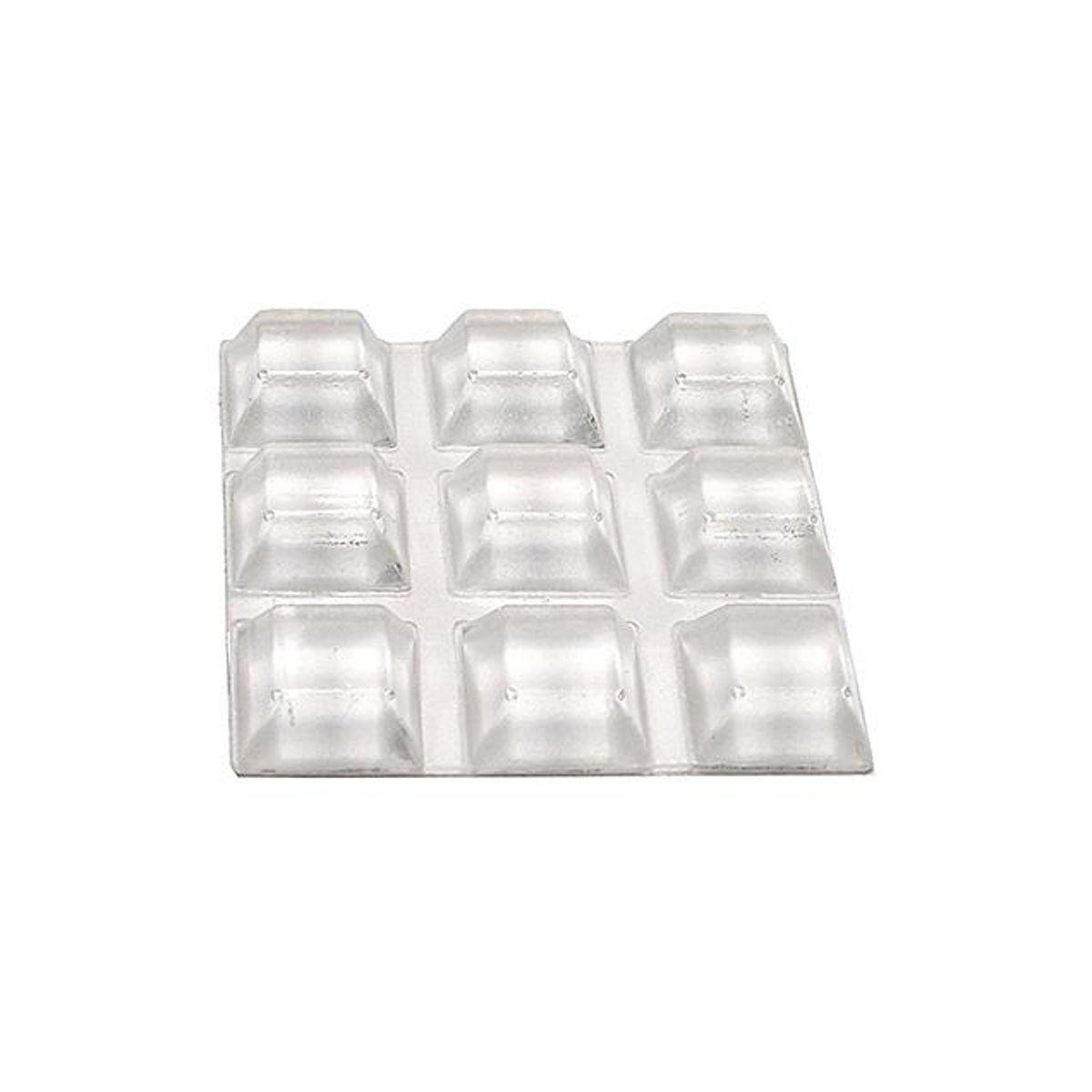 TruGuard 1/2 In. Self-Adhesive Clear Square Vinyl Bumpers (9-Pack)