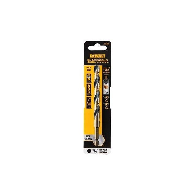DeWalt Black & Gold HSS Impact Ready 13/32 In. Hex Shank Drill Bit
