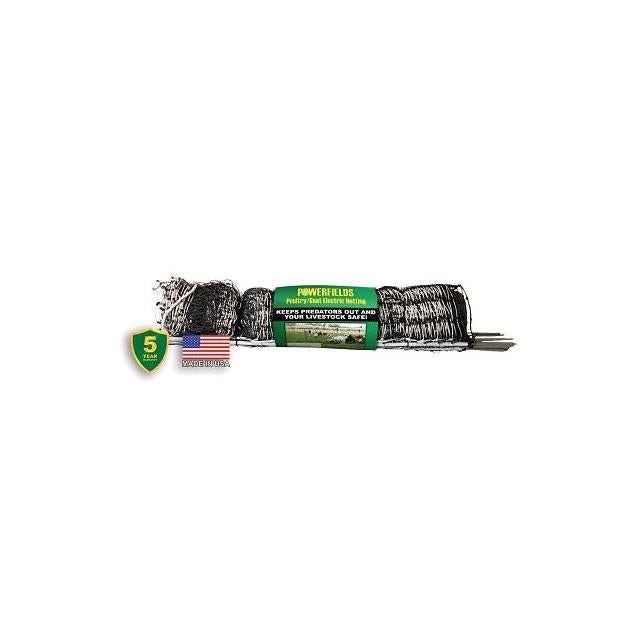 Powerfields 40 In. x 164 Ft. Poultry and Goat Electric Fence Netting Powerfields 40 In. x 164 Ft. Poultry and Goat Electric Fence Netting