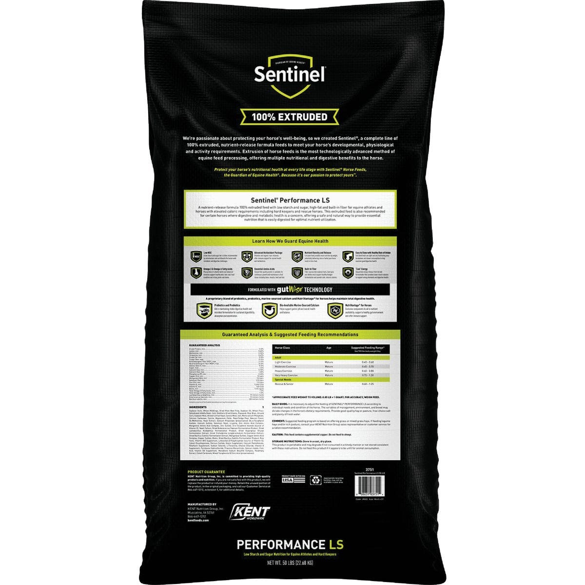 Kent Sentinel Performance LS 50 Lb. Horse Feed - photo 2 Kent Sentinel Performance LS 50 Lb. Horse Feed - photo 2