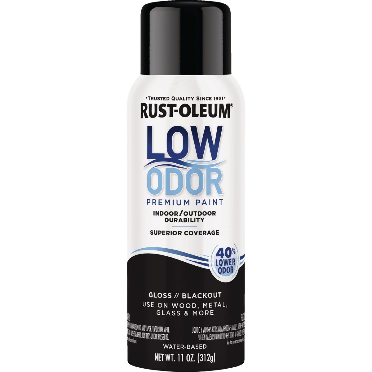 Rust-Oleum Low Odor Water-Based 11 Oz. Gloss Spray Paint, Blackout - photo 2 Rust-Oleum Low Odor Water-Based 11 Oz. Gloss Spray Paint, Blackout - photo 2