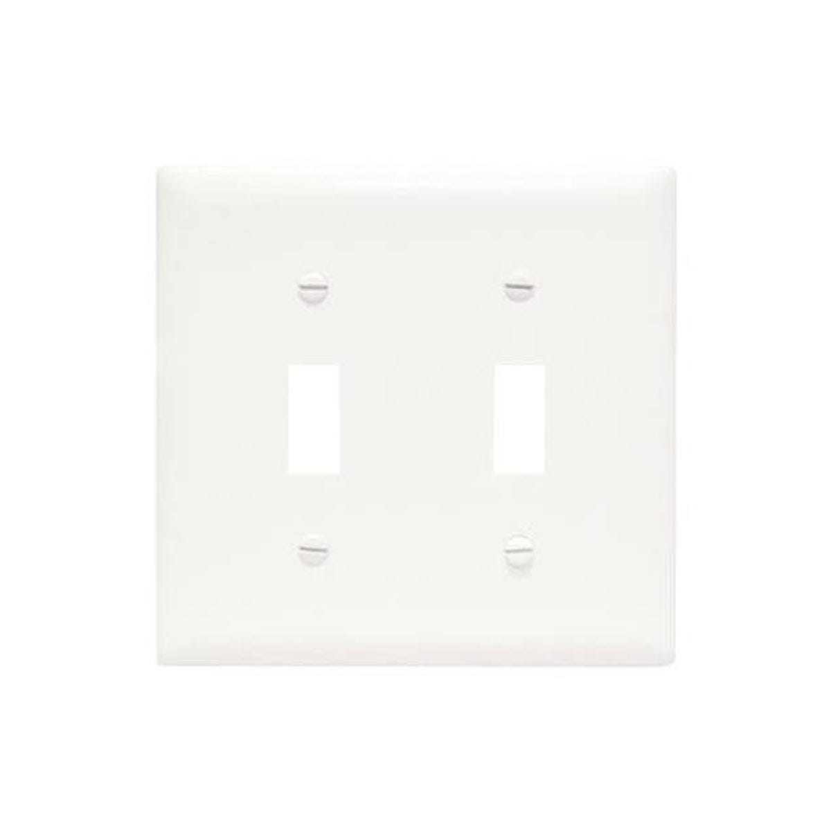 Legrand Pass & Seymour 2-Gang Nylon Toggle Switch Wall Plate, White