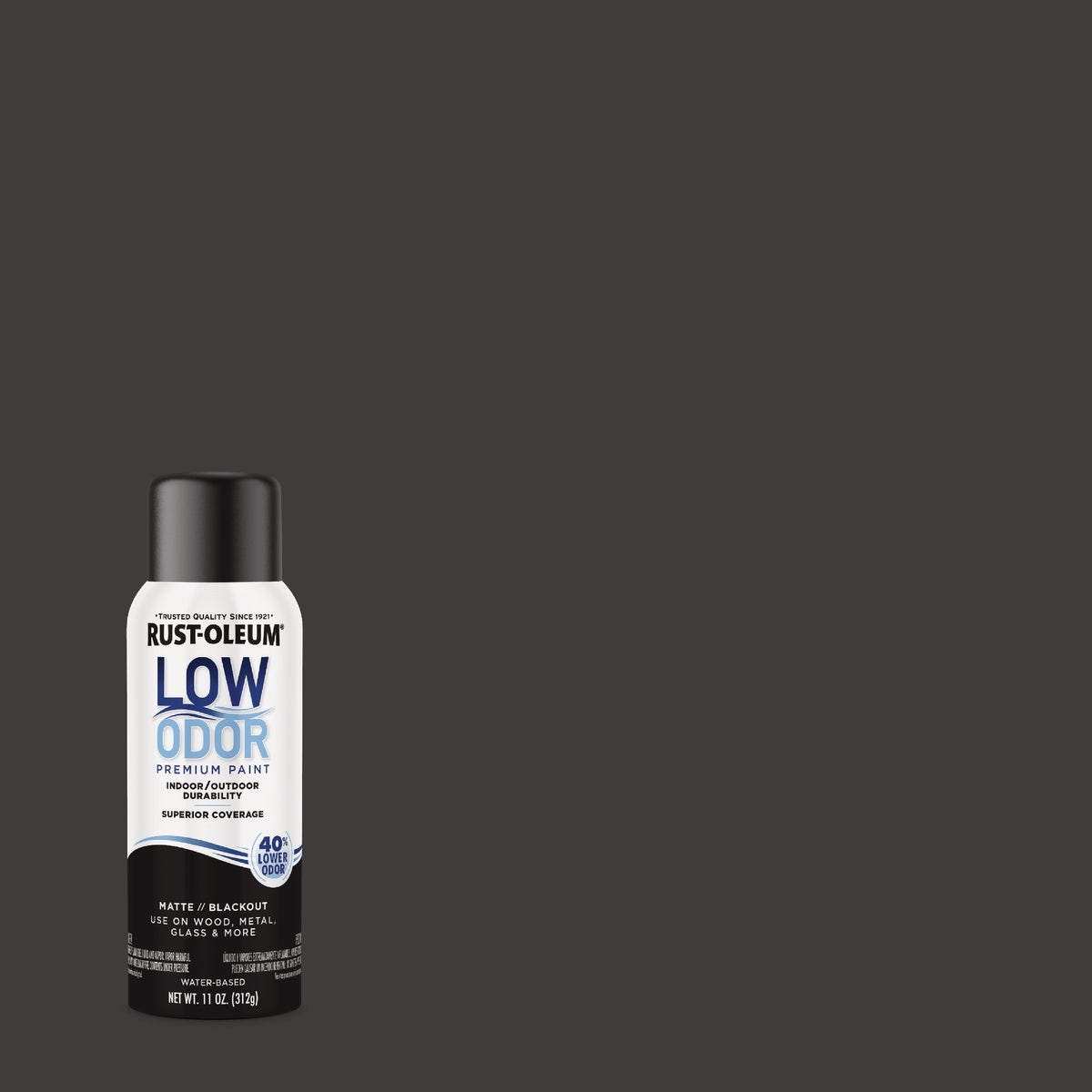 Rust-Oleum Low Odor Water-Based 11 Oz. Matte Spray Paint, Blackout Rust-Oleum Low Odor Water-Based 11 Oz. Matte Spray Paint, Blackout