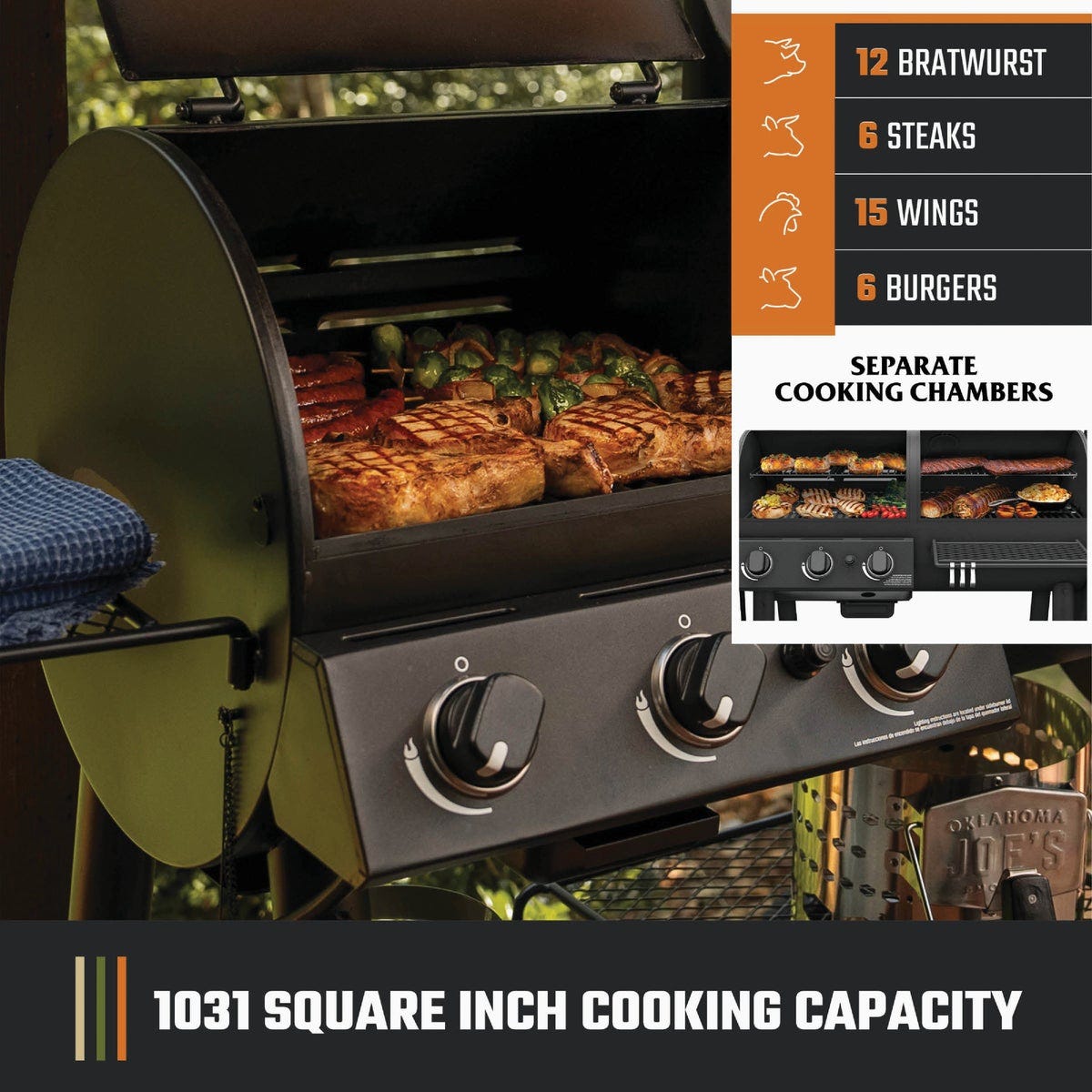 Oklahoma Joe's Canyon Combo Charcoal/Gas Smoker & Grill - photo 5
