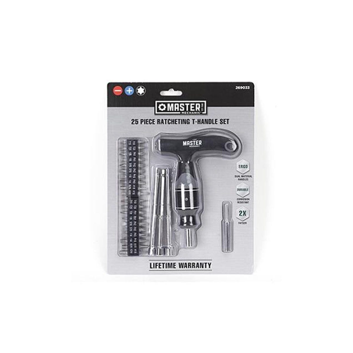 Master Mechanic Ratcheting T-Handle Driver Set (25-Piece)