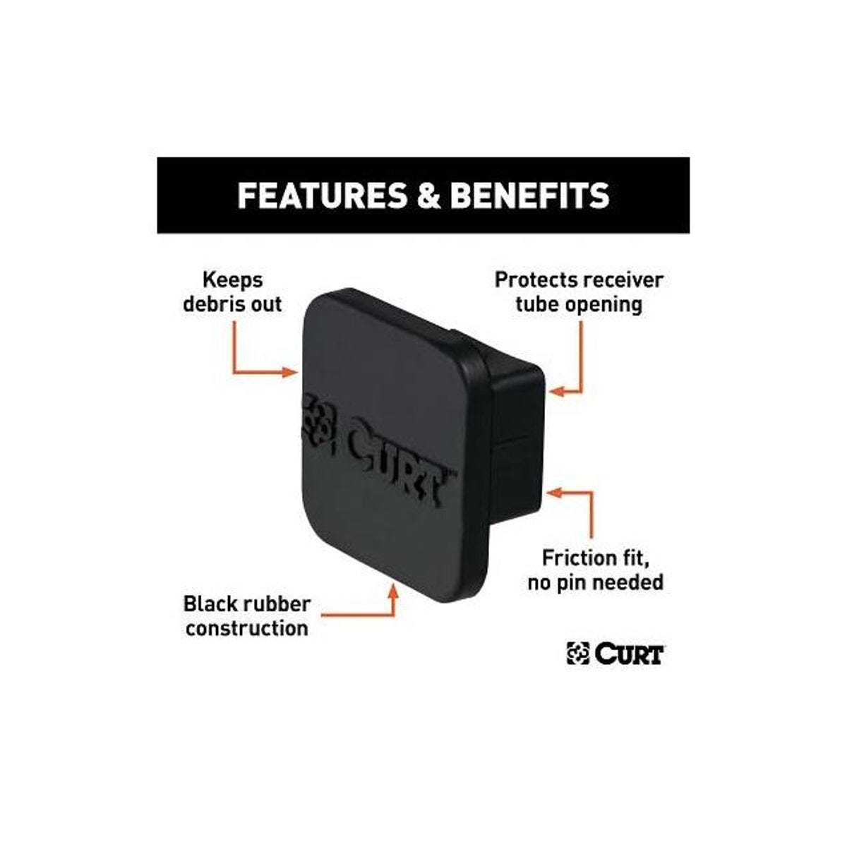 CURT 1-1/4 In. Rubber Hitch Tube Cover - photo 3