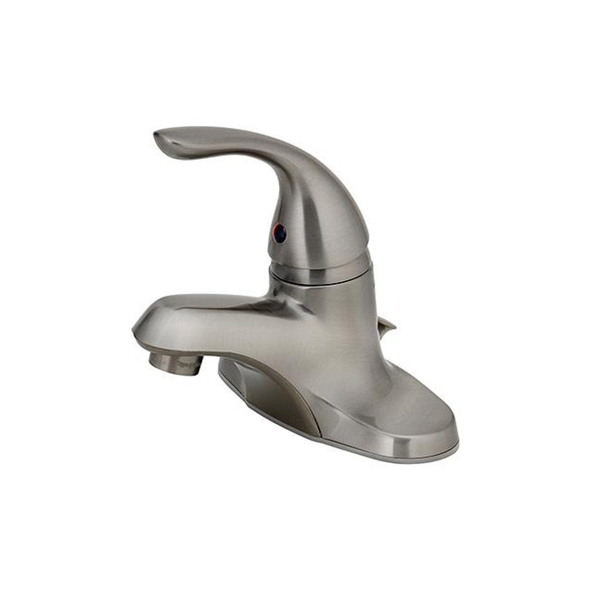 HomePointe 1-Lever PVD Brushed Nickel Bathroom Faucet With Plastic Pop-Up