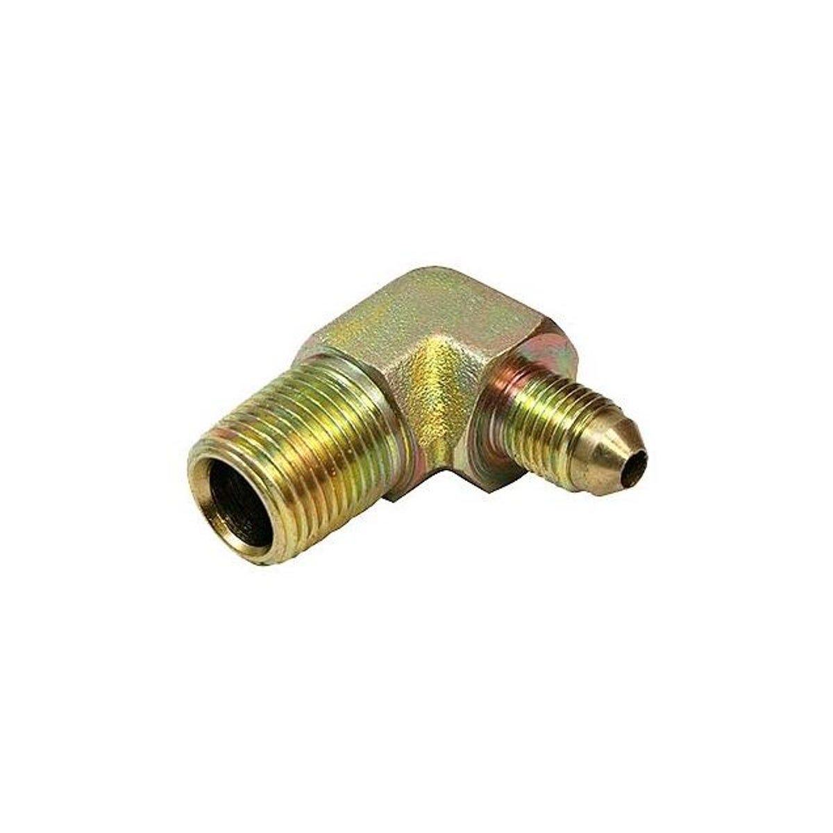 Apache 1/4 In. Male JIC x 3/8 In. MP 90 Deg. Hydraulic Adapter Apache 1/4 In. Male JIC x 3/8 In. MP 90 Deg. Hydraulic Adapter