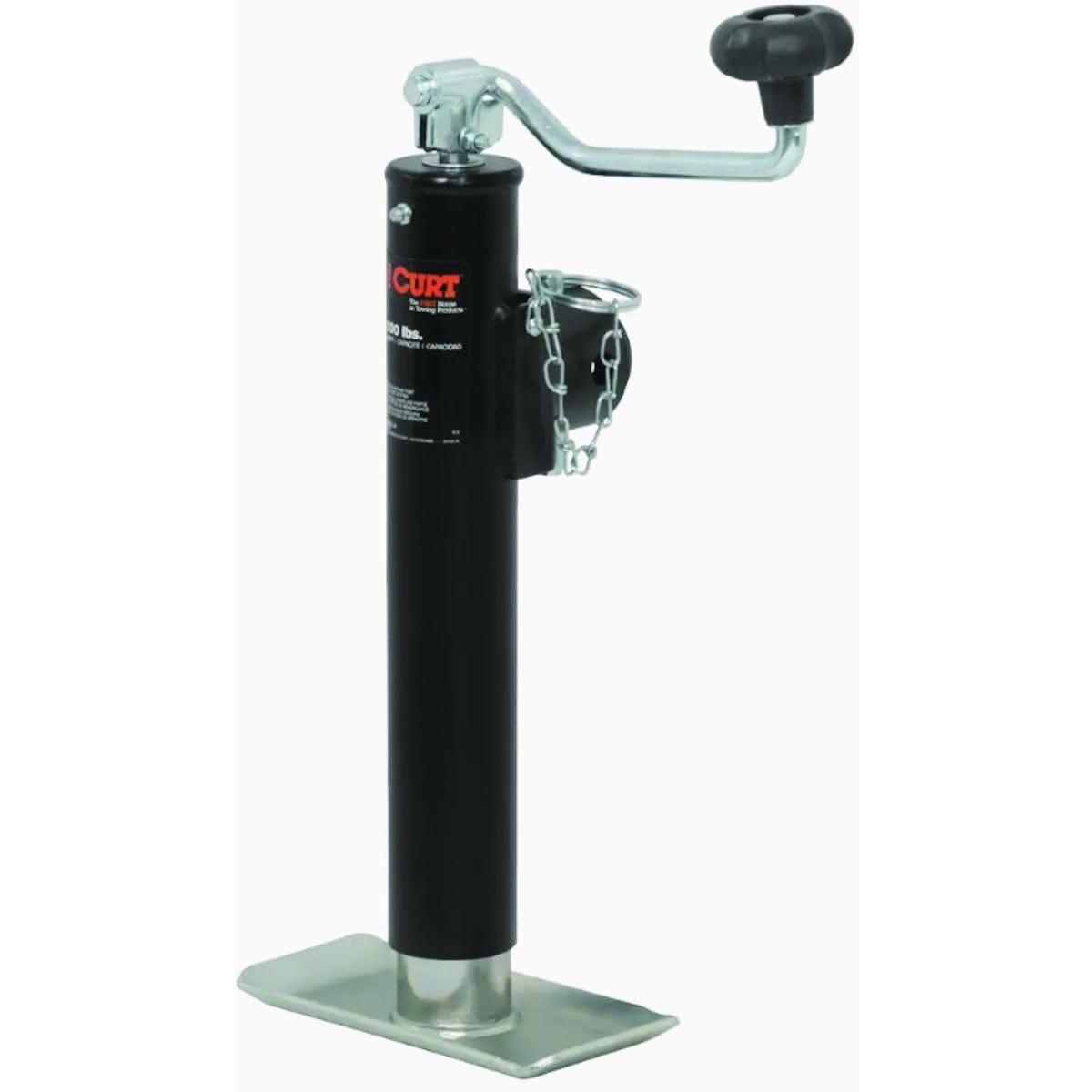 Curt 2000 Lb. Pipe-Mount Swivel Jack With Top Handle, 10 In. Travel
