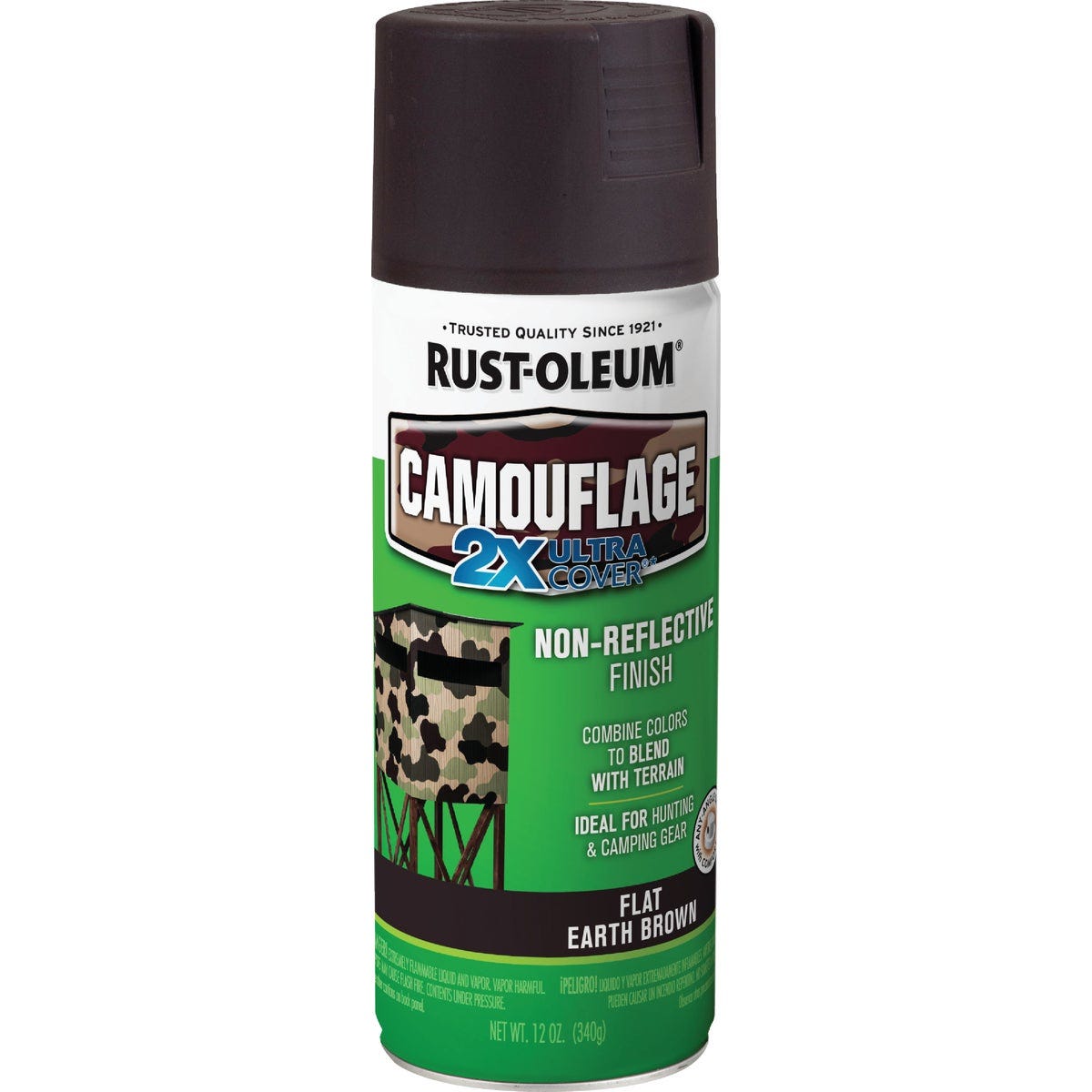 Rust-Oleum Camouflage 2X Ultra Cover 12 Oz. Flat Spray Paint, Earth Brown - photo 2