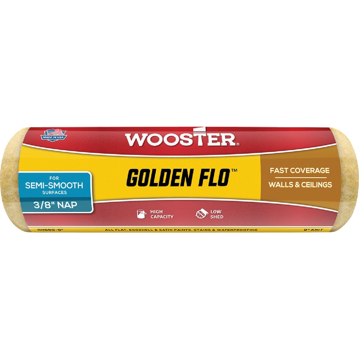 Wooster Golden Flo 9 In. x 3/8 In. Knit Fabric Roller Cover Wooster Golden Flo 9 In. x 3/8 In. Knit Fabric Roller Cover