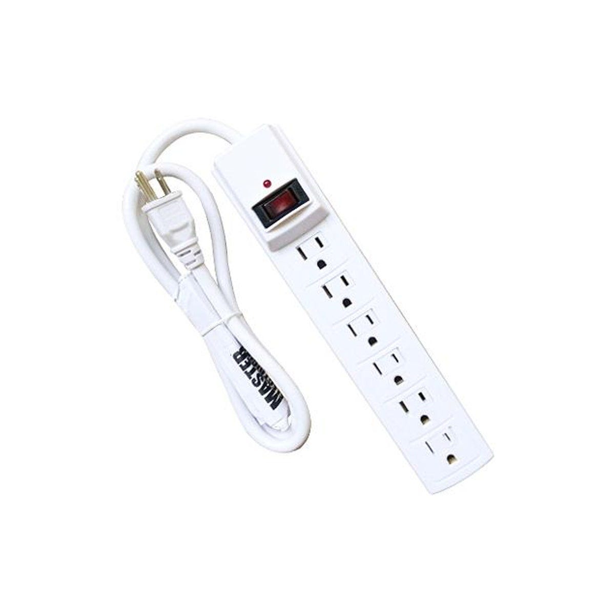 Master Electrician 510 Joules White 6-Outlet Surge Protector