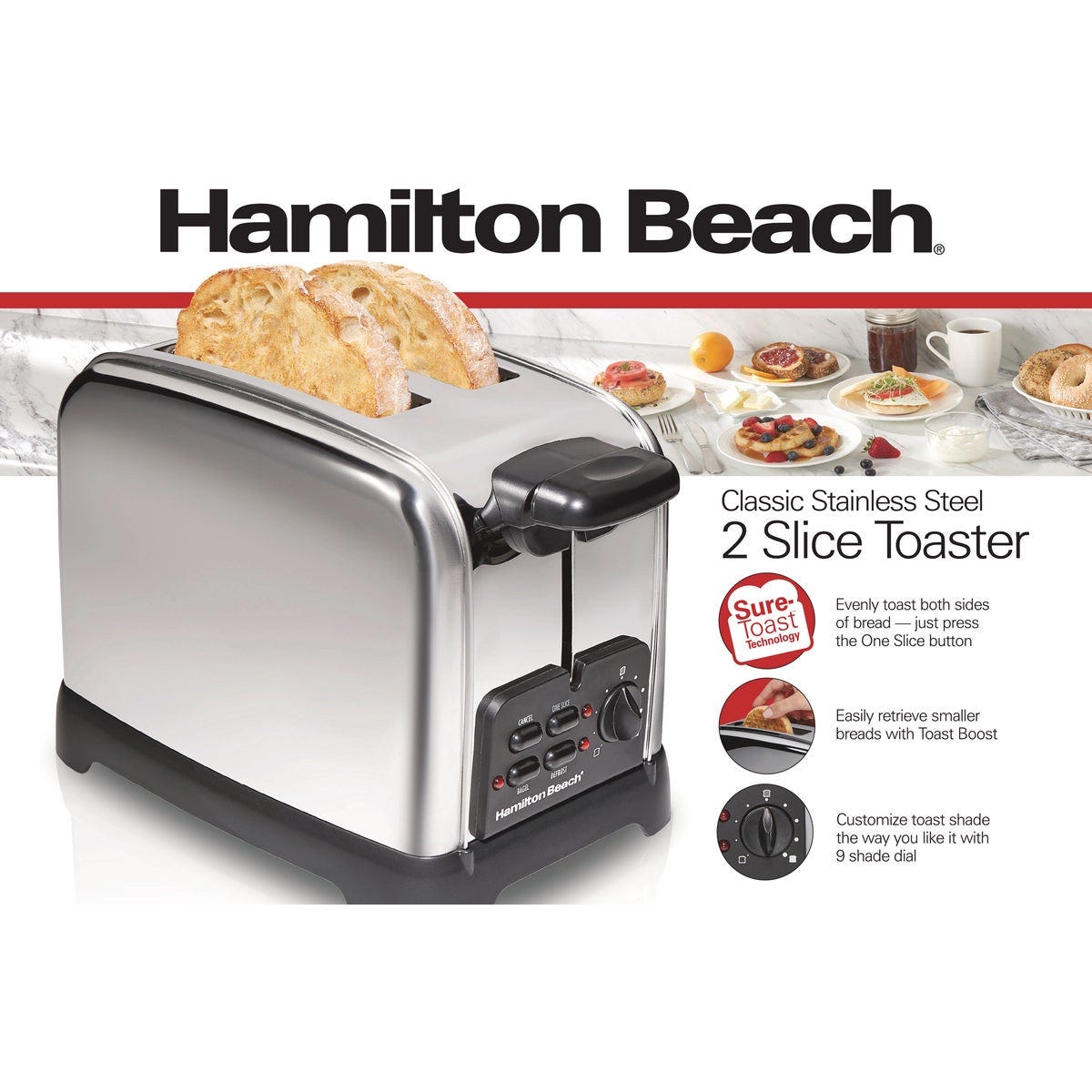 Hamilton Beach Classic 2-Slice Stainless Steel Toaster - photo 2 Hamilton Beach Classic 2-Slice Stainless Steel Toaster - photo 2