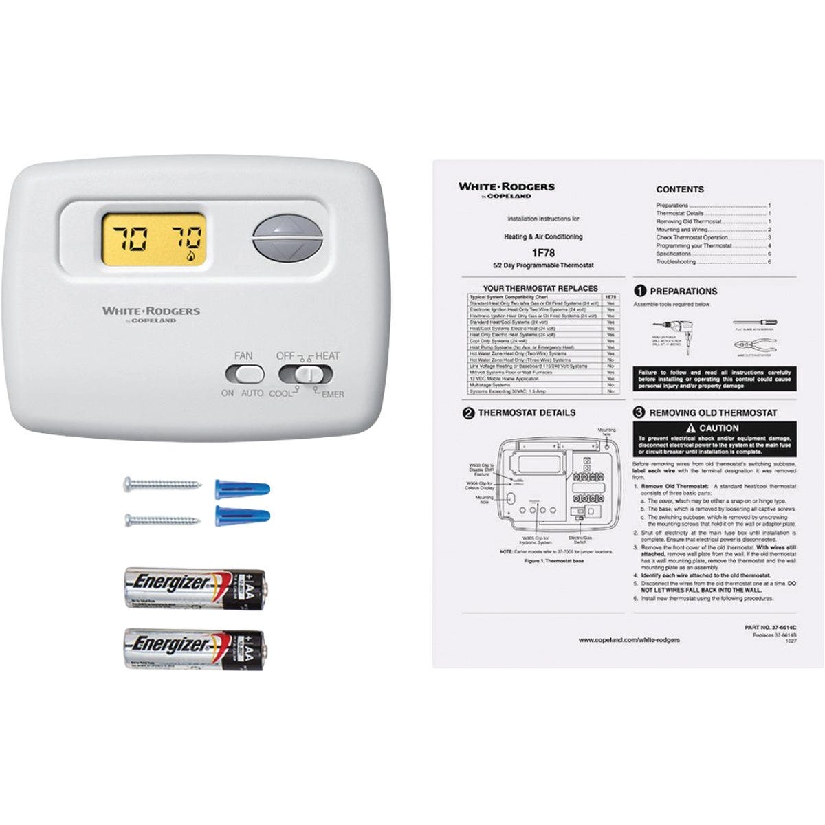 White-Rodgers Classic 70 Series 5-2 Day Programmable Thermostat - photo 4 White-Rodgers Classic 70 Series 5-2 Day Programmable Thermostat - photo 4