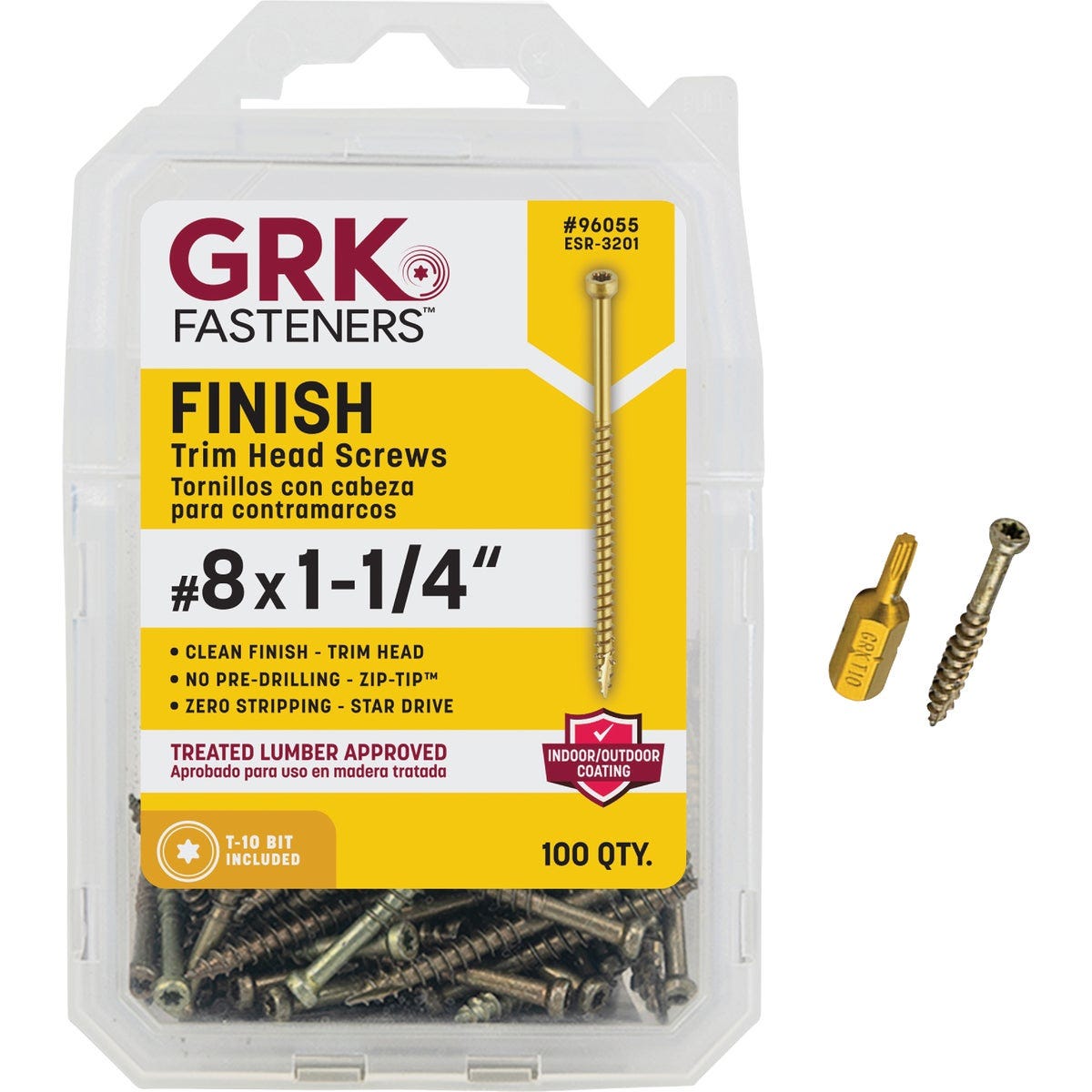 GRK #8 x 1-1/4 In. Star Drive Steel Trim Screw (100-Count)