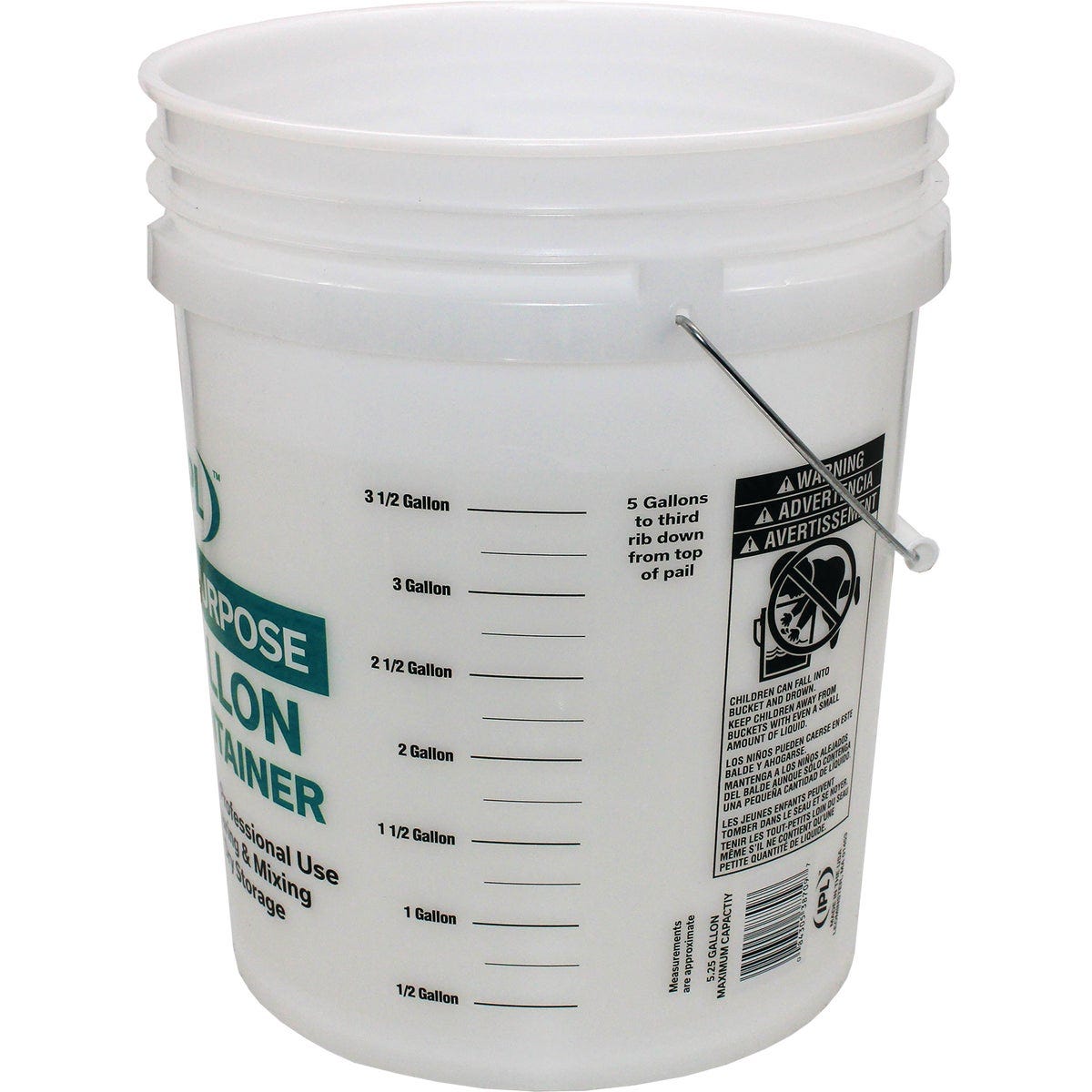 Leaktite 5 Gal. Clear Plastic Bucket with Measuring Increments - photo 3