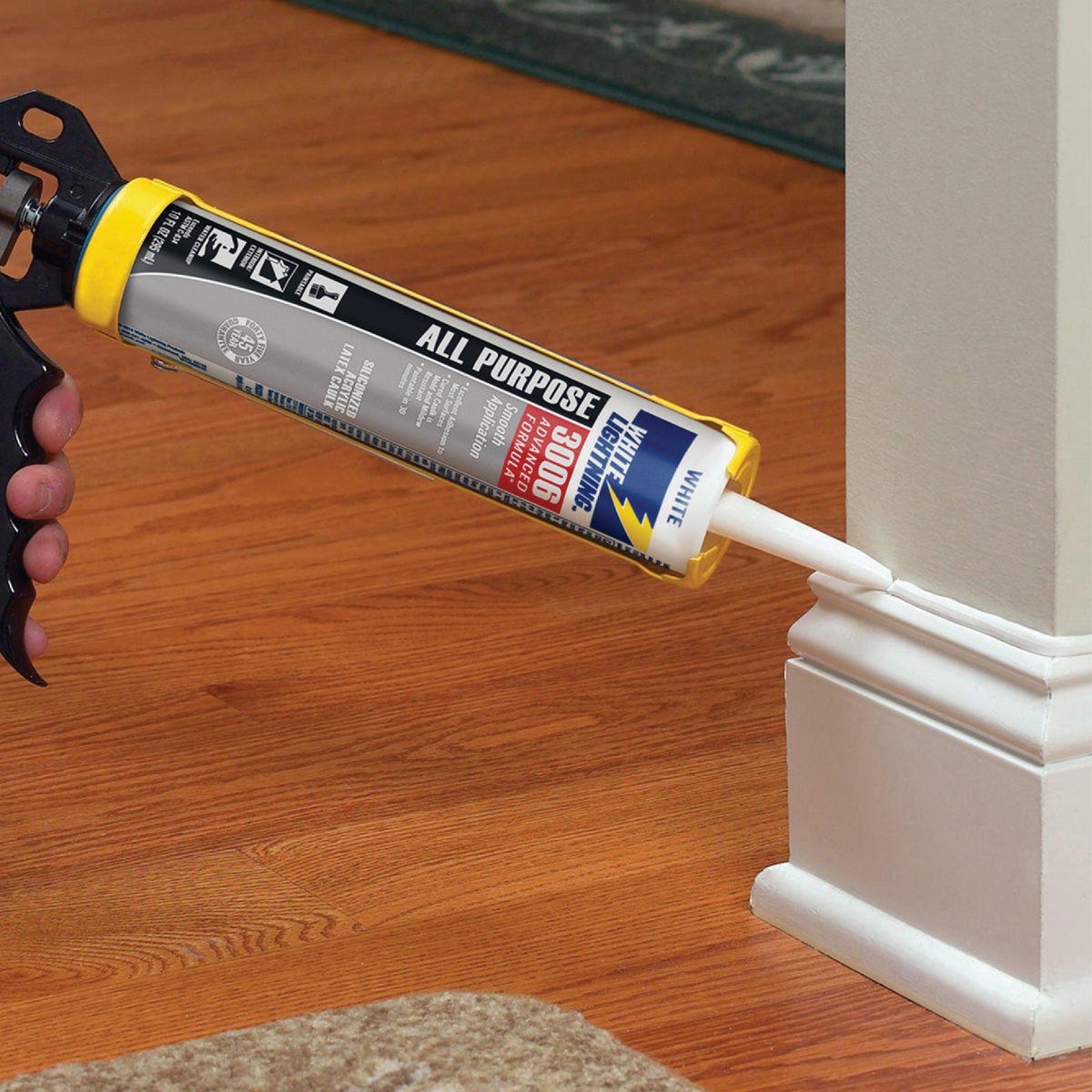 White Lightning 3006 5.5 Oz. Advanced All-Purpose Siliconized Acrylic Latex Caulk - photo 3