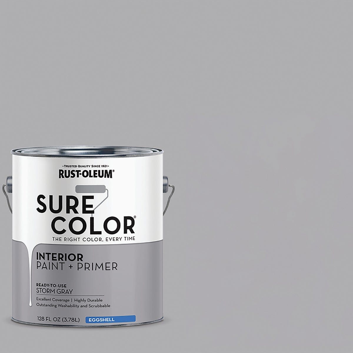 Rust-Oleum Sure Color Eggshell Storm Gray Interior Wall Paint and Primer, Gallon Rust-Oleum Sure Color Eggshell Storm Gray Interior Wall Paint and Primer, Gallon