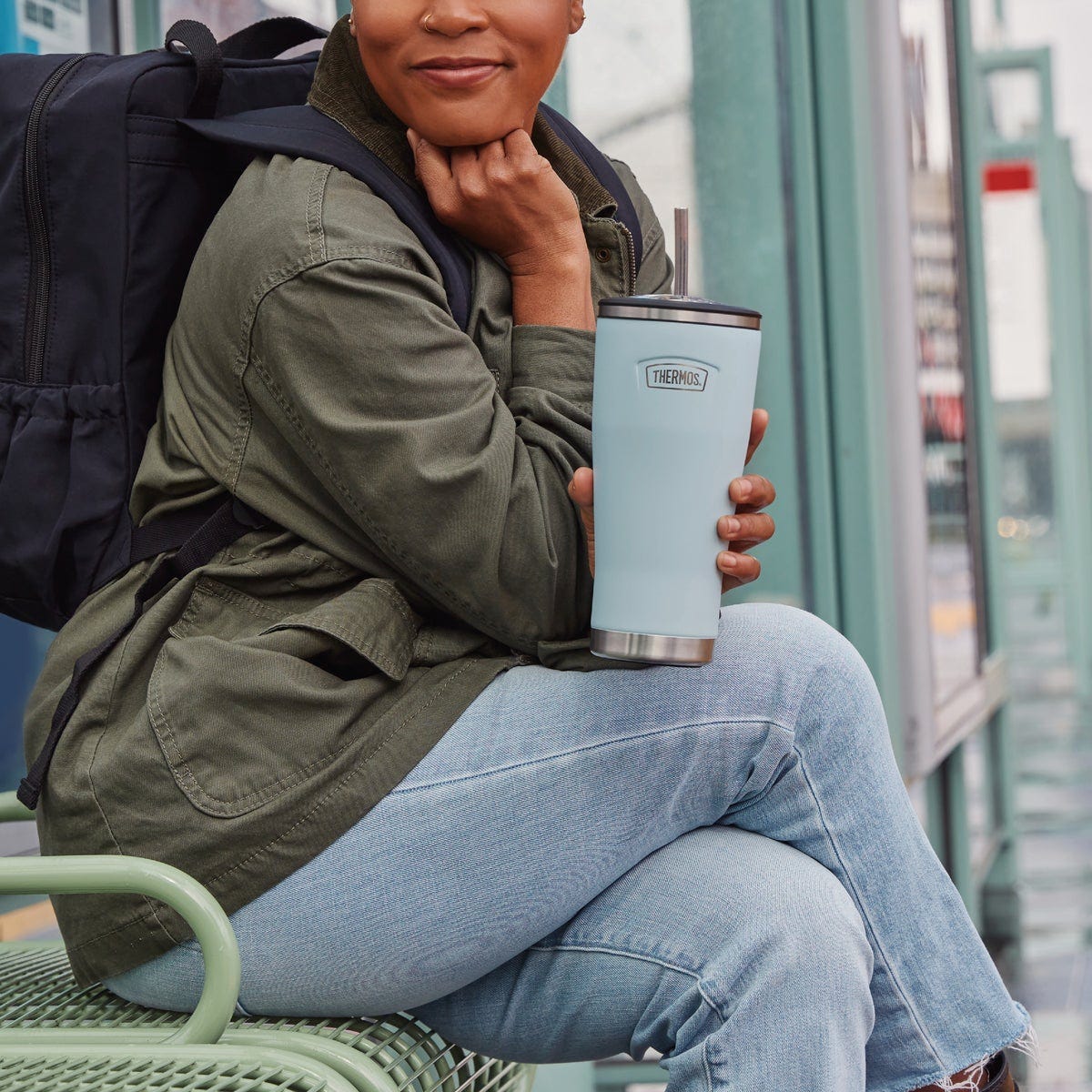 Thermos 24 Oz. Cold Tumbler with Straw, Glacier - photo 4 Thermos 24 Oz. Cold Tumbler with Straw, Glacier - photo 4