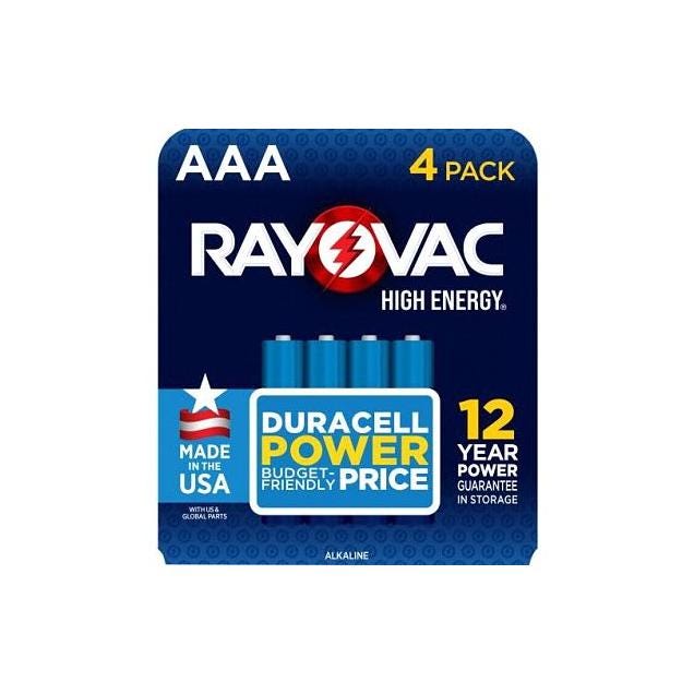 Rayovac 4-Pack High Energy AAA Alkaline Batteries | True Value Hardware