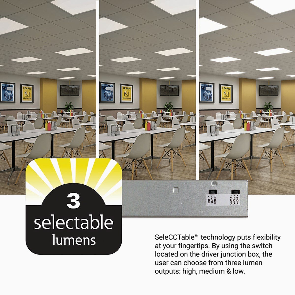 Metalux 2 Ft. x 4 Ft. Selectable Lumen & Color Temperature LED Flat Panel - photo 6 Metalux 2 Ft. x 4 Ft. Selectable Lumen & Color Temperature LED Flat Panel - photo 6