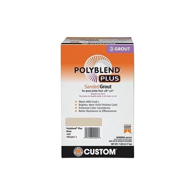 Custom Building Products 7 Lb. Bone Color Polyblend Plus Sanded Grout Custom Building Products 7 Lb. Bone Color Polyblend Plus Sanded Grout