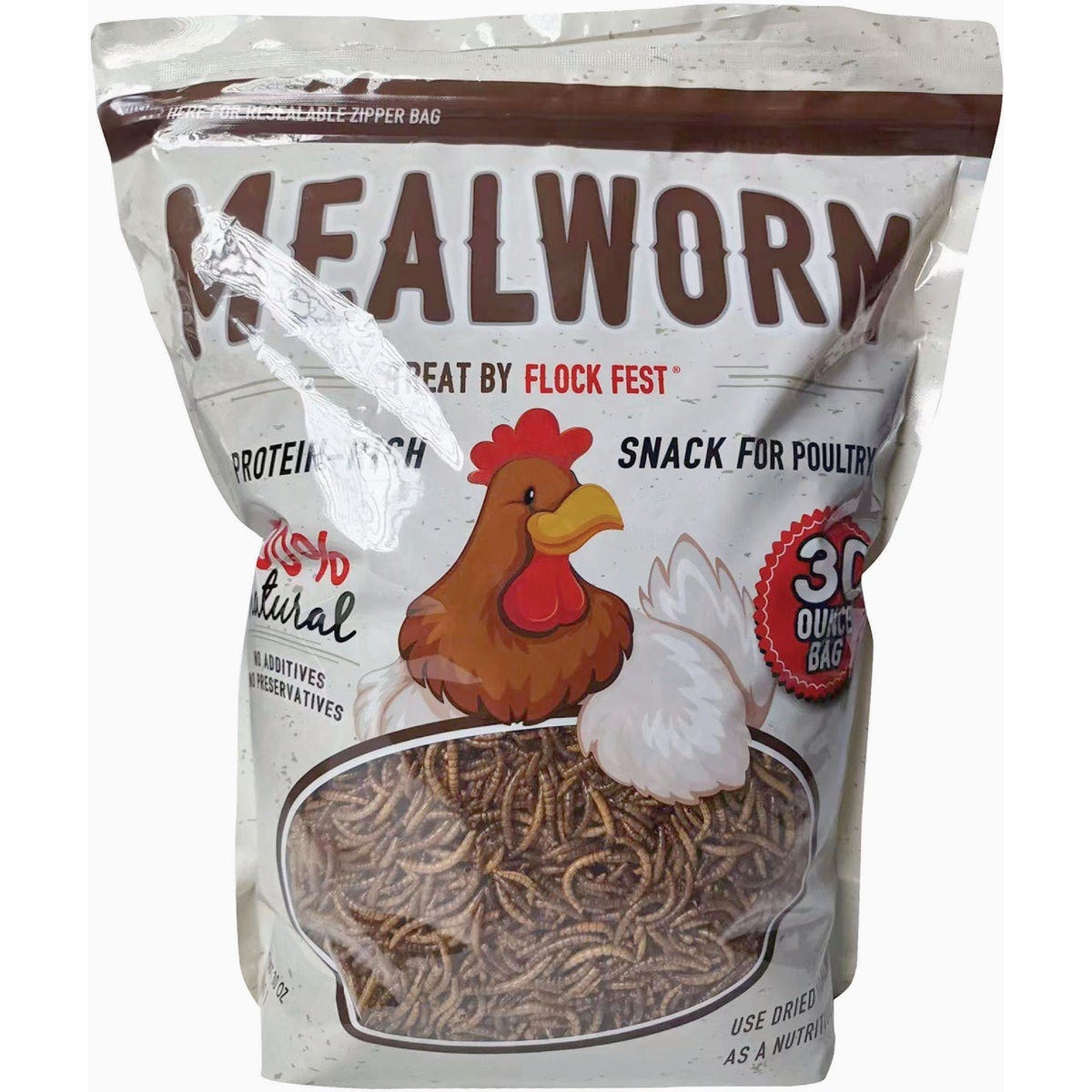 Flock Fest Dried Mealworms for Chickens, Wild Birds, Ducks, and Small ...