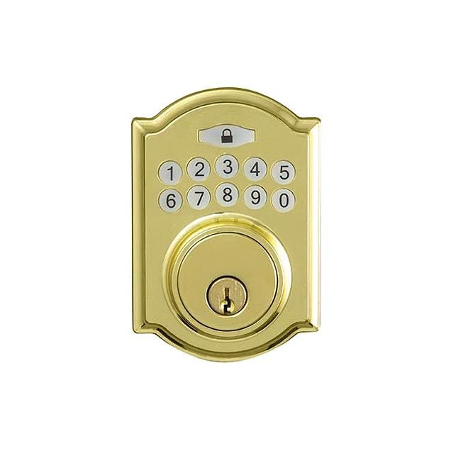 TruGuard Polished Brass Castle Electronic Deadbolt TruGuard Polished Brass Castle Electronic Deadbolt