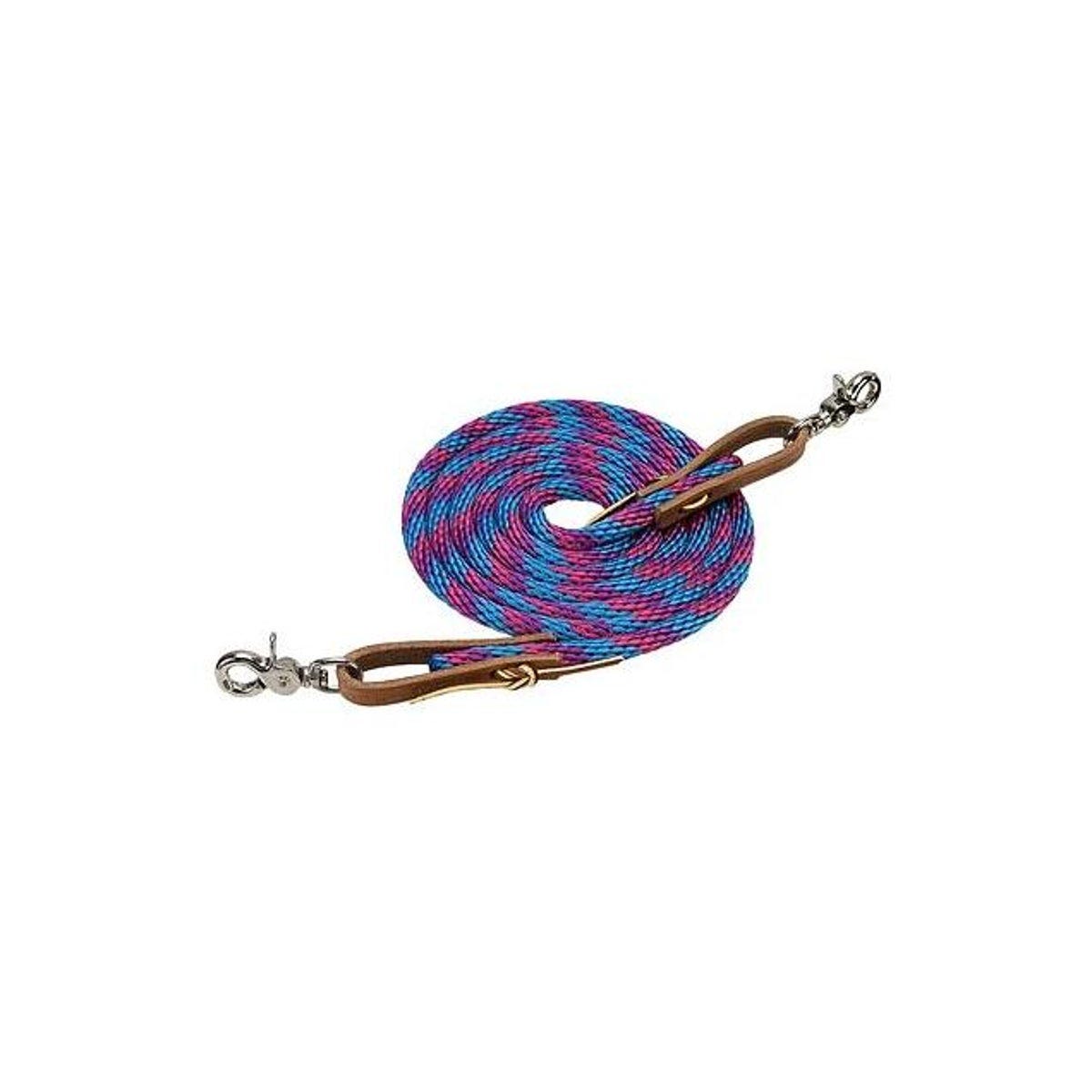 Weaver Leather 3/8 In. x 8 Ft. Blue/Pink Poly Roper Reins