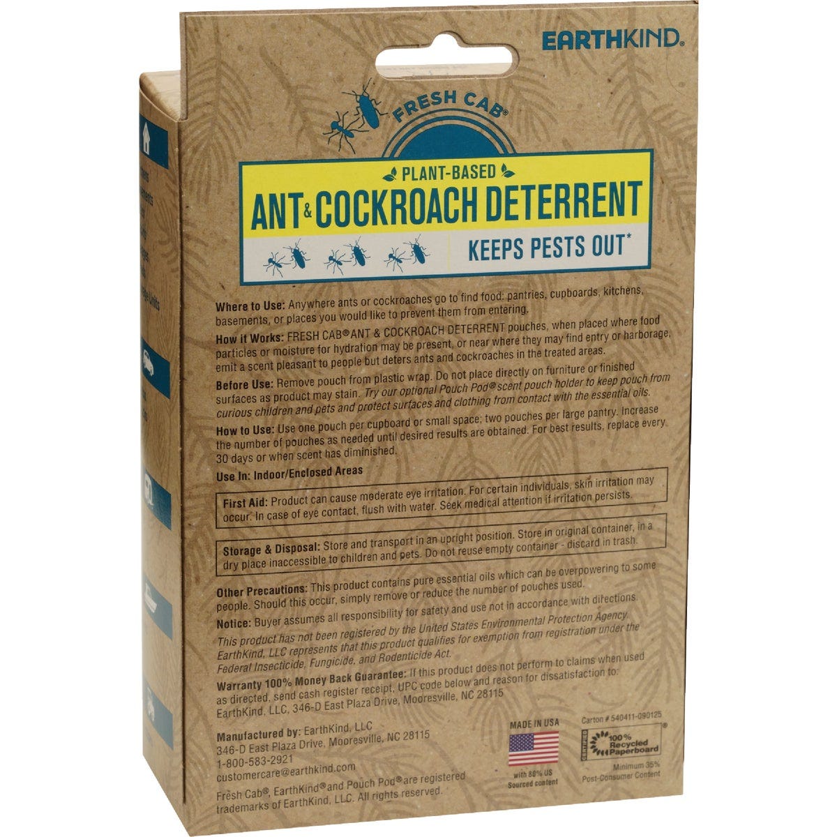EarthKind Fresh Cab 30 to 60-Day Natural Ant & Roach Repellent Refill Pouch (2-Pack) - photo 3