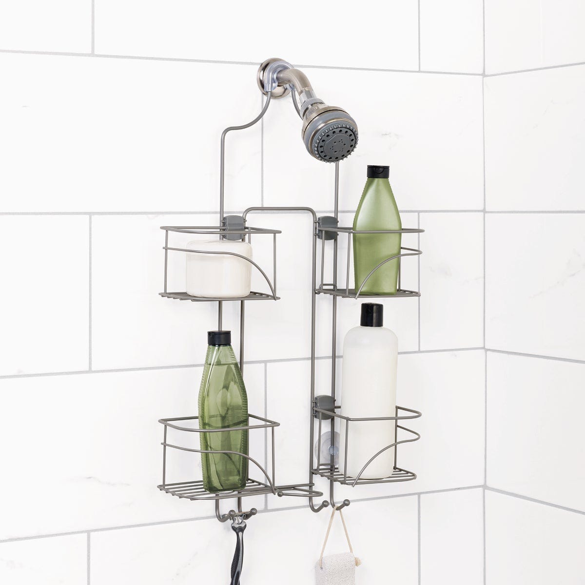 Zenna Home 10-1/4 In. x 24-3/4 In. Satin Nickel Expandable Hanging Shower Caddy - photo 5