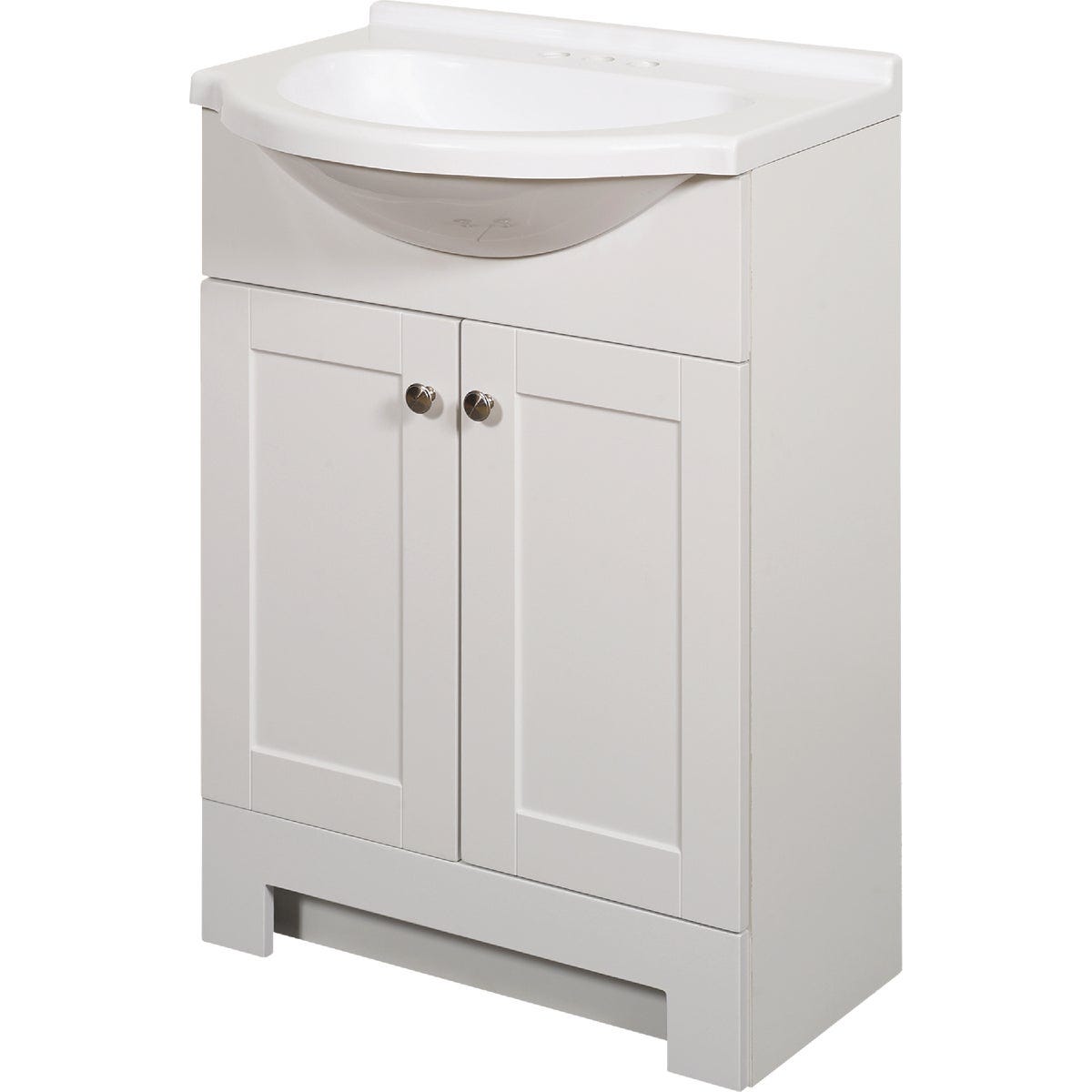 Zenith Zenna Home White 24 In. W x 35 In. H x 12 In. D Euro Vanity with White Cultured Marble Top Zenith Zenna Home White 24 In. W x 35 In. H x 12 In. D Euro Vanity with White Cultured Marble Top
